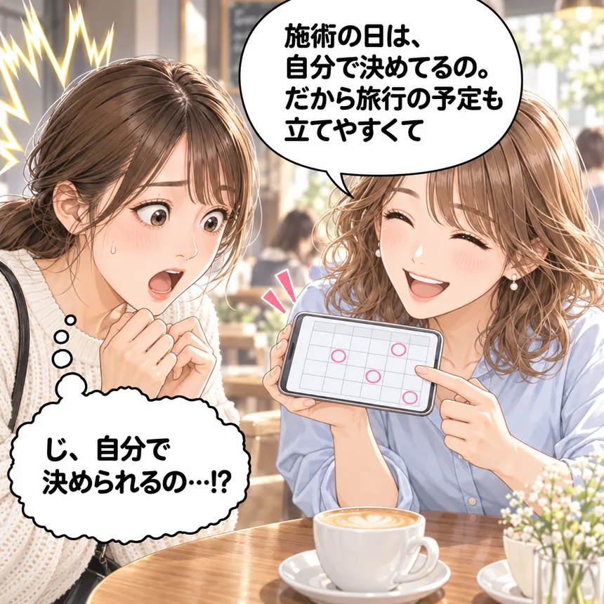 施術の日を自分で決めていると聞くあかり